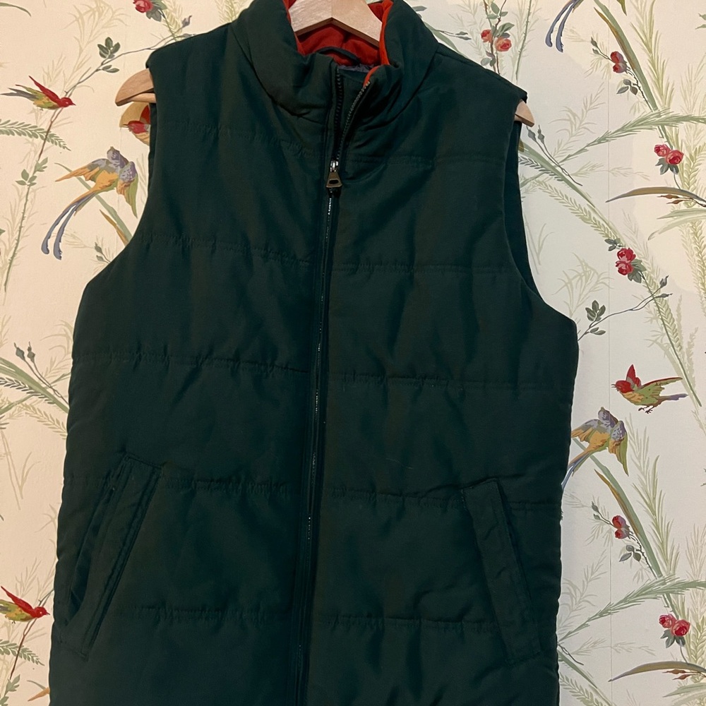 Original Weatherproof Vintage Green Puffer Vest: Size Small Full Zip